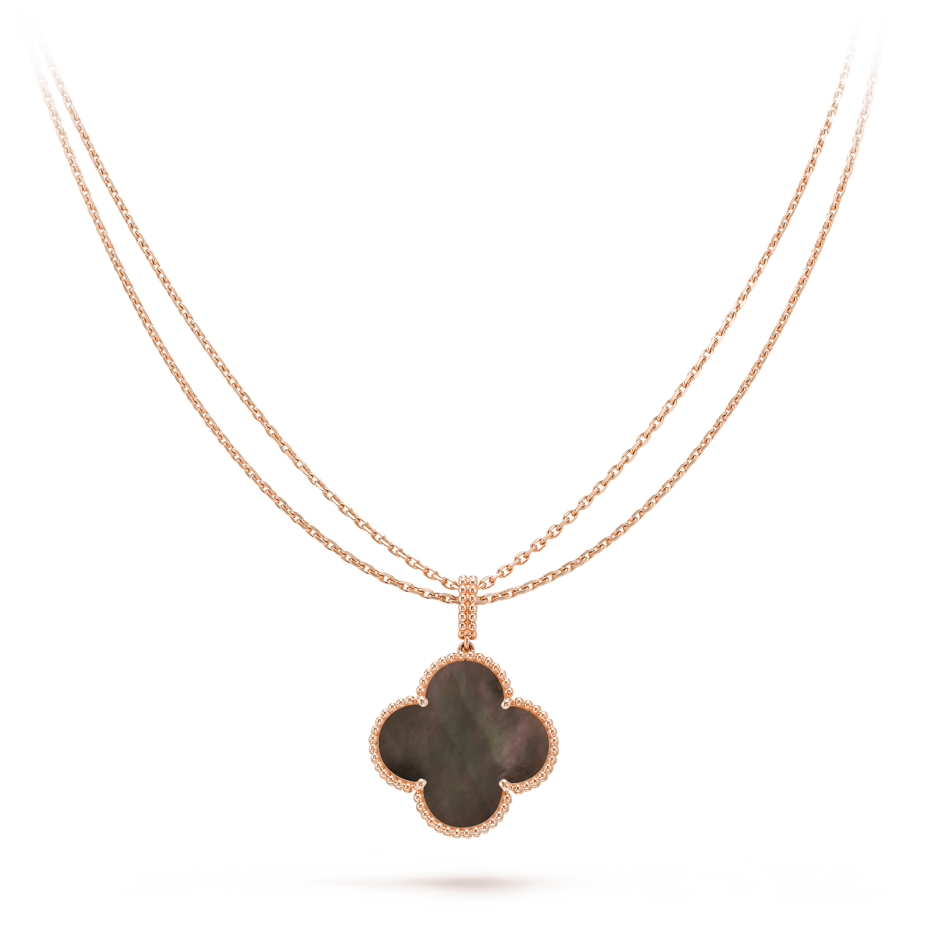 [Shinejoy]CLOVER 25MM GOLD DARK MOP BIG CLOVER NECKLACE