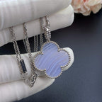 [Shinejoy]CLOVER SILVER CHALCEDONY BIG CLOVER NECKLACE