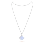 [Shinejoy]CLOVER SILVER CHALCEDONY BIG CLOVER NECKLACE