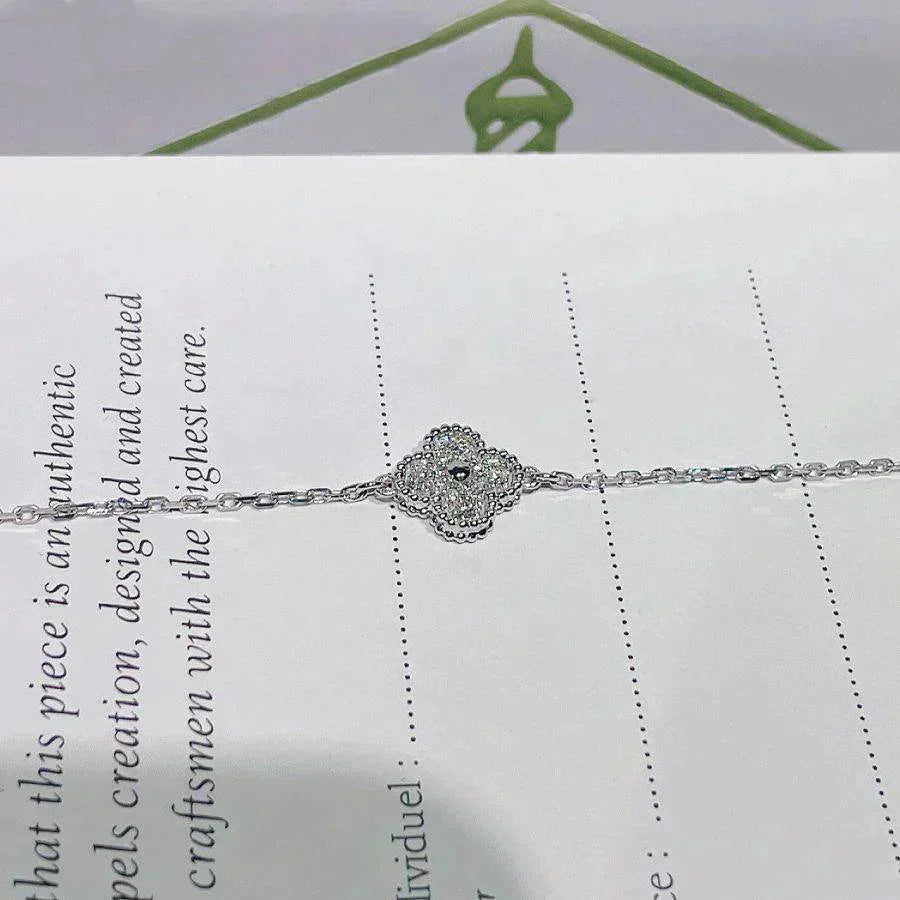 [Shinejoy]CLOVER  SINGLE FLOWER BRACELET SILVER