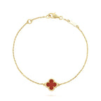 [Shinejoy]CLOVER  CARNELIAN SINGLE FLOWER BRACELET