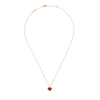 [Shinejoy]SWEET CLOVER CARNELIAN HEART NECKLACE