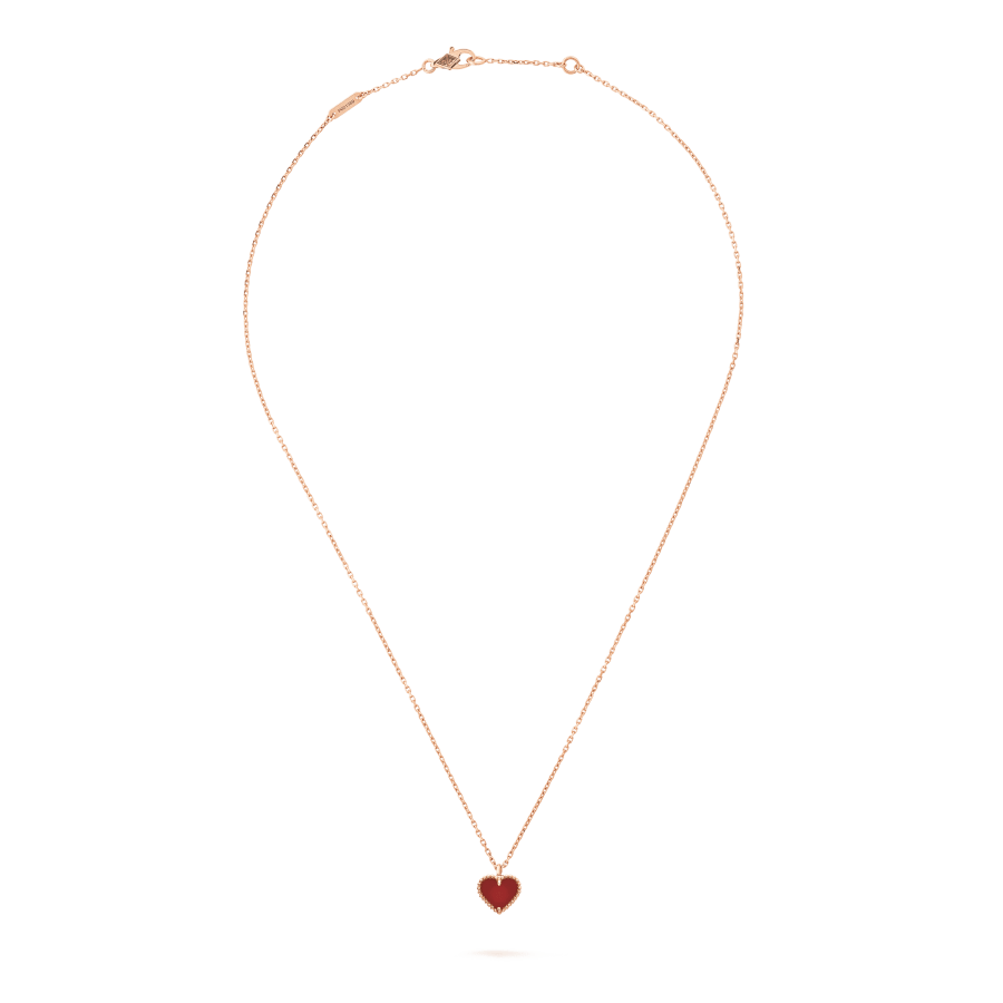 [Shinejoy]SWEET CLOVER CARNELIAN HEART NECKLACE