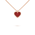[Shinejoy]SWEET CLOVER CARNELIAN HEART NECKLACE