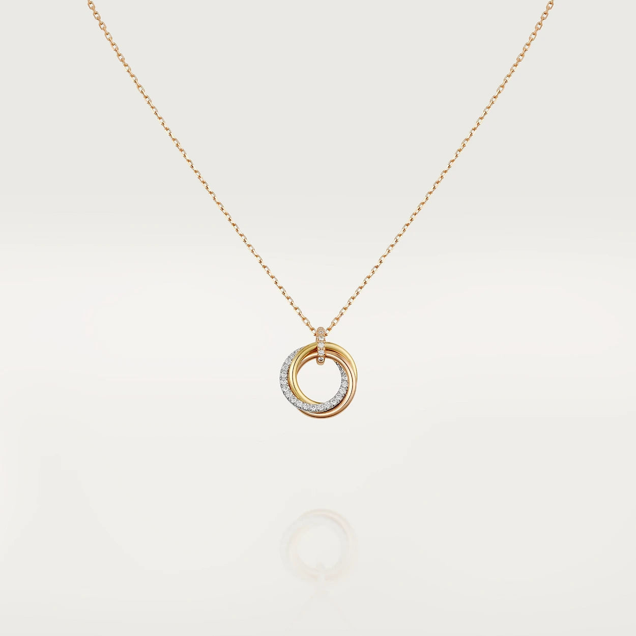 [Shinejoy]TRINITY NECKLACE SILVER GOLD PINK GOLD DIAMONDS