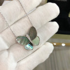 [Shinejoy]LARGE BUTTERFLY SILVER PENDANT DIAMOND NECKLACE