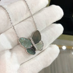 [Shinejoy]LARGE BUTTERFLY SILVER PENDANT DIAMOND NECKLACE