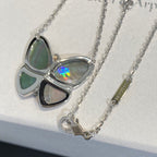 [Shinejoy]LARGE BUTTERFLY SILVER PENDANT DIAMOND NECKLACE