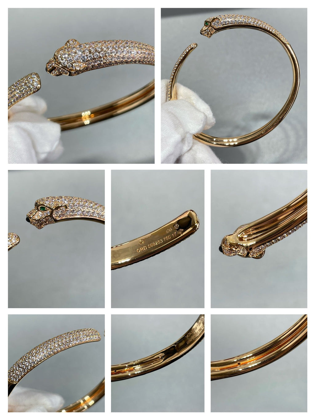 [Shinejoy]PANTHERE FULL DIAMOND OPEN BRACELET