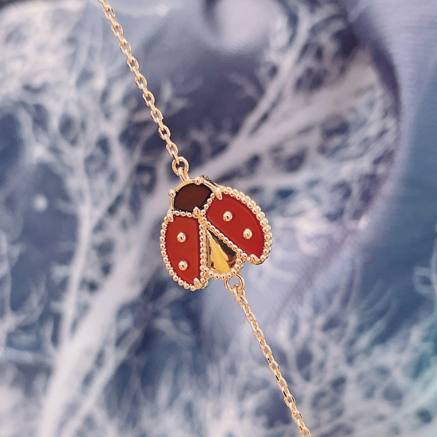 [Shinejoy]LUCKY SPRING 1 MOTIF PINK GOLD BRACELET