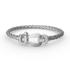 [Shinejoy]FORCE LARGE HORSESHOE HALF DIAMOND BRACELET SILVER