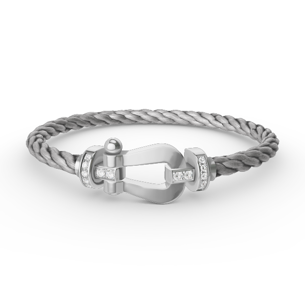 [Shinejoy]FORCE LARGE HORSESHOE HALF DIAMOND BRACELET SILVER