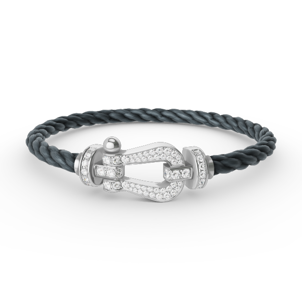 [Shinejoy]FORCE LARGE HORSESHOE FULL DIAMOND BRACELET SILVER