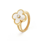[Shinejoy]CLOVER PINK MOP RING GOLD DIAMOND